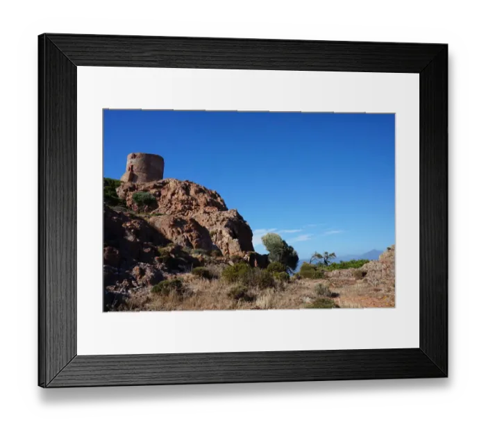 Framed Print : Tower and Rocks, Capo Rosso, Corsica, France Framed Print : Tower and Rocks, Capo Rosso, Corsica, France