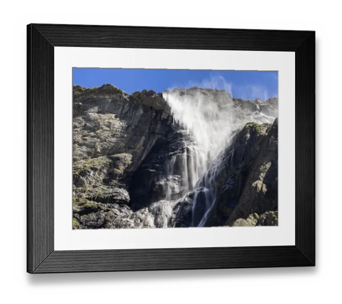 Framed Print : Close up Waterfalls Gavarnie. Hautes Pyrenees. France. World Heritage by UNESCO, the great waterfall