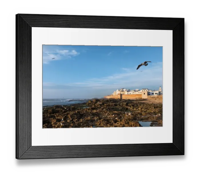 Framed Print : Essaouira, old portuguese ramparts by the sea