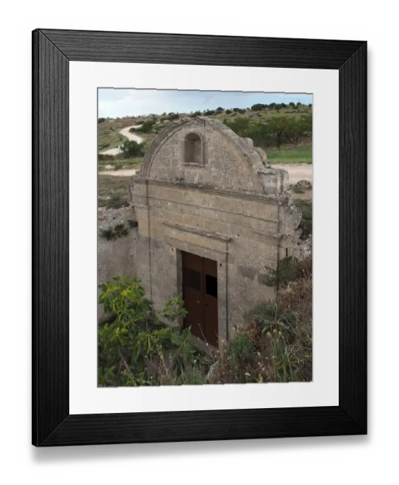 Framed Print : Vertical View Of Rock Church In Gravina di Matera (Matera Canyon), Basilicata, Southern Italy Framed Print : Vertical View Of Rock Church In Gravina di Matera (Matera Canyon), Basilicata, Southern Italy
