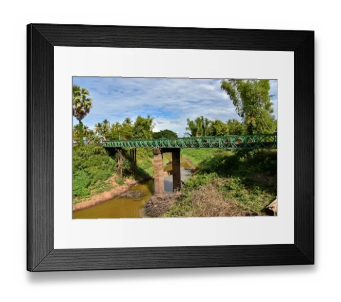 Framed Print : Landscape of Mekong river with bridge Champasak Laos Framed Print : Landscape of Mekong river with bridge Champasak Laos