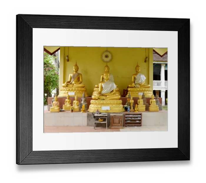 Framed Print : Gold buddha at Wat Phuthawanaram temple Champassak Lao Framed Print : Gold buddha at Wat Phuthawanaram temple Champassak Lao