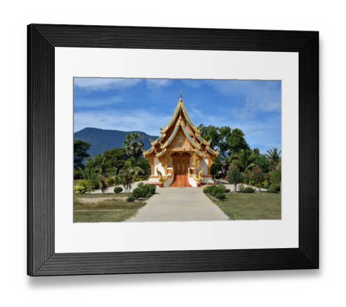 Framed Print : Wat Thong buddhist temple champasak Lao, Asia Framed Print : Wat Thong buddhist temple champasak Lao, Asia