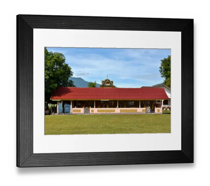 Framed Print : buddhist buildinge along Vat Phou champasak Lao, Asia