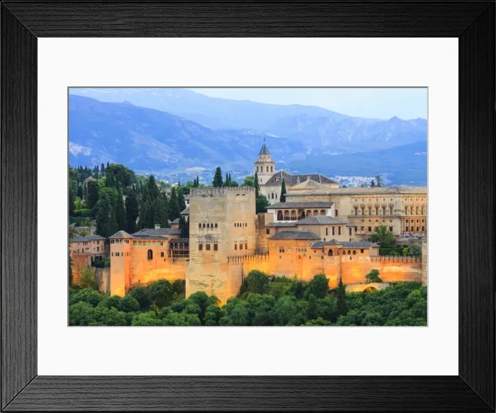 Framed Print : Alhambra illuminated at dusk Framed Print : Alhambra illuminated at dusk
