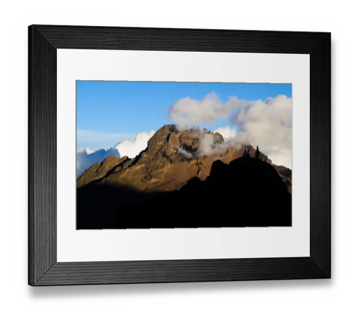 Framed Print : The Last Light of Sunset Reaches the Tip of Mawenzi Peak Framed Print : The Last Light of Sunset Reaches the Tip of Mawenzi Peak