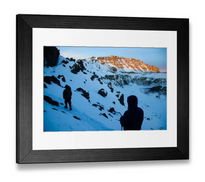 Framed Print : First Light Hits Uhuru Peak Framed Print : First Light Hits Uhuru Peak