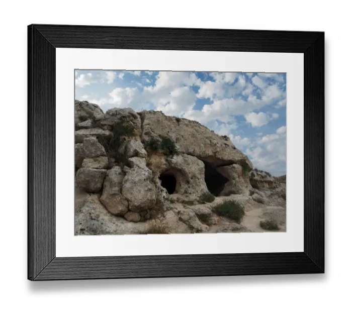 Framed Print : Prehistoric Rock Dwellings In Matera, Basilicata, Southern Italy