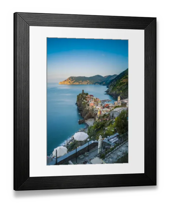 Framed Print : Vernazza, Cinque Terre, La Spezia, Liguria, Italy. The village and the reef in the early morning light in spring Framed Print : Vernazza, Cinque Terre, La Spezia, Liguria, Italy. The village and the reef in the early morning light in spring