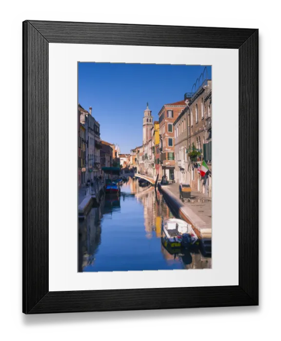 Framed Print : Venice, Veneto, Italy. Typical street canal Framed Print : Venice, Veneto, Italy. Typical street canal