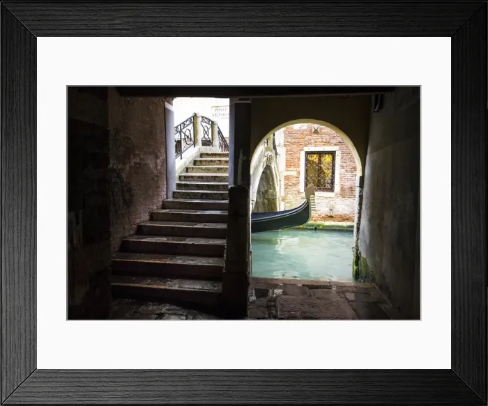 Framed Print : A typical Venetian street scene. Venice, Veneto, Italy