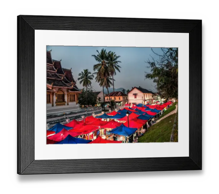Framed Print : Night market in Luang Prabang, Laos, Asia Framed Print : Night market in Luang Prabang, Laos, Asia