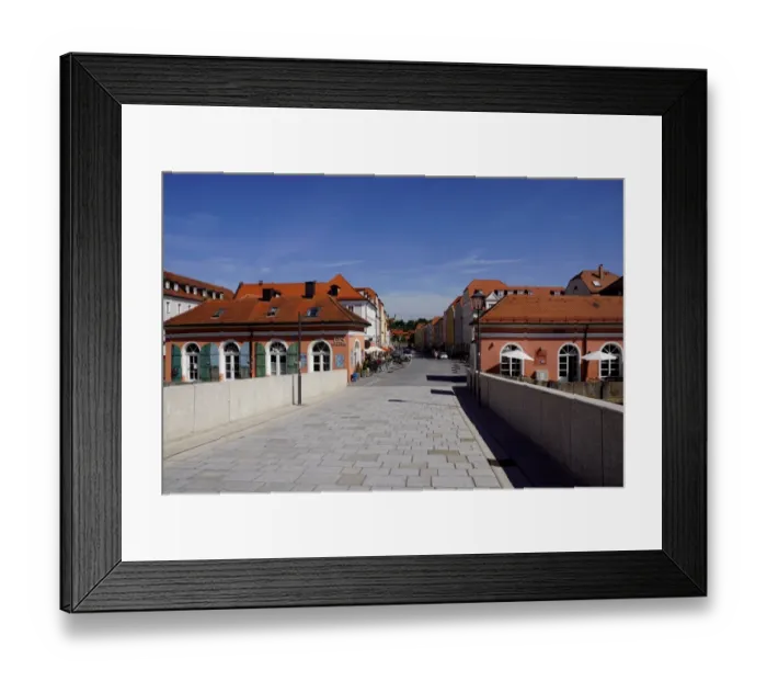 Framed Print : Stadtamhof, famous neighborhood in Regensburg, Germany Framed Print : Stadtamhof, famous neighborhood in Regensburg, Germany
