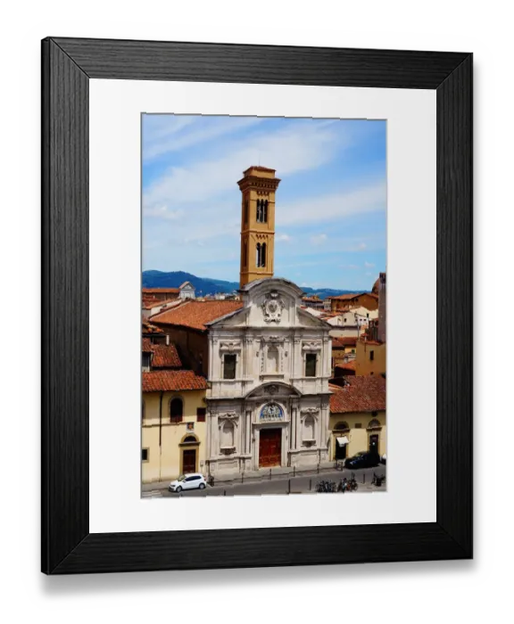 Framed Print : Close up on the Ognissanti Church, Florence, Italy Framed Print : Close up on the Ognissanti Church, Florence, Italy