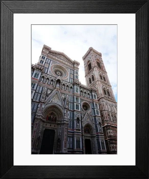 Framed Print : Giottos Campanile and Marble FaAzade Cathedral of Florence, Italy