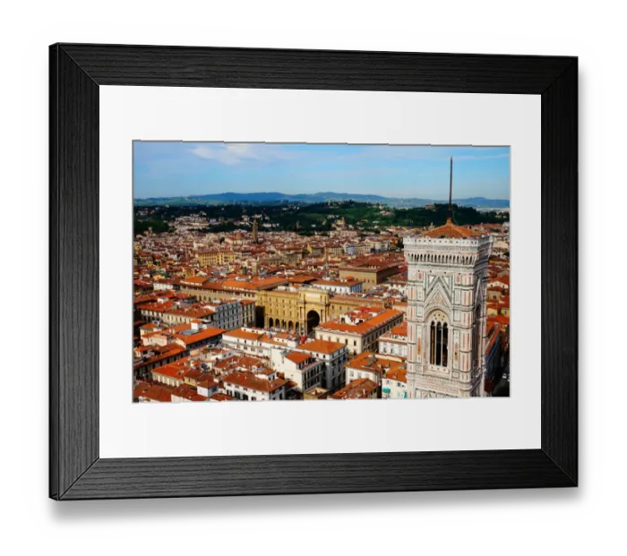 Framed Print : Piazza della Repubblica and Campanile di Giotto, Florence, Italy