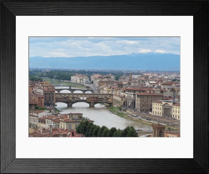 Framed Print : Overview on old Florence at the Arno River, Italy