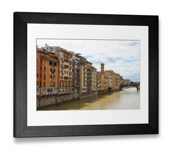 Framed Print : Left Riverside, Arno River, Santa Trinita Bridge, Florence, Italy Framed Print : Left Riverside, Arno River, Santa Trinita Bridge, Florence, Italy