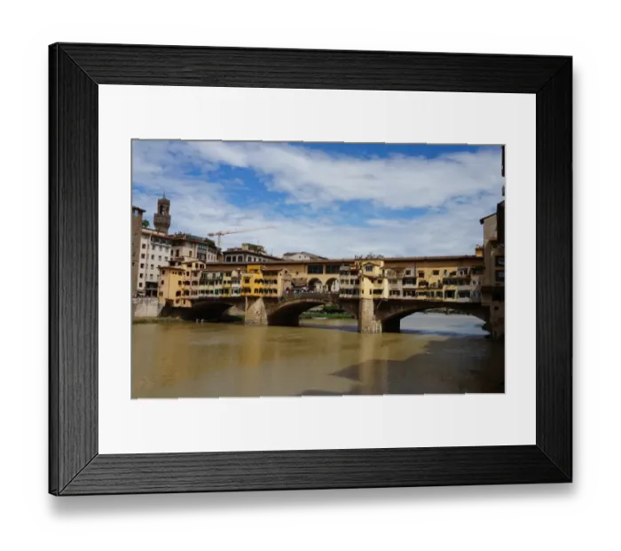 Framed Print : Ponte Vecchio Bridge in the sunshine, Florence, Italy Framed Print : Ponte Vecchio Bridge in the sunshine, Florence, Italy