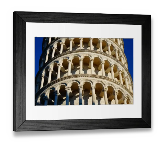 Framed Print : Detailed view, Tower of Pisa, Unesco, Sunshine, Italy Framed Print : Detailed view, Tower of Pisa, Unesco, Sunshine, Italy