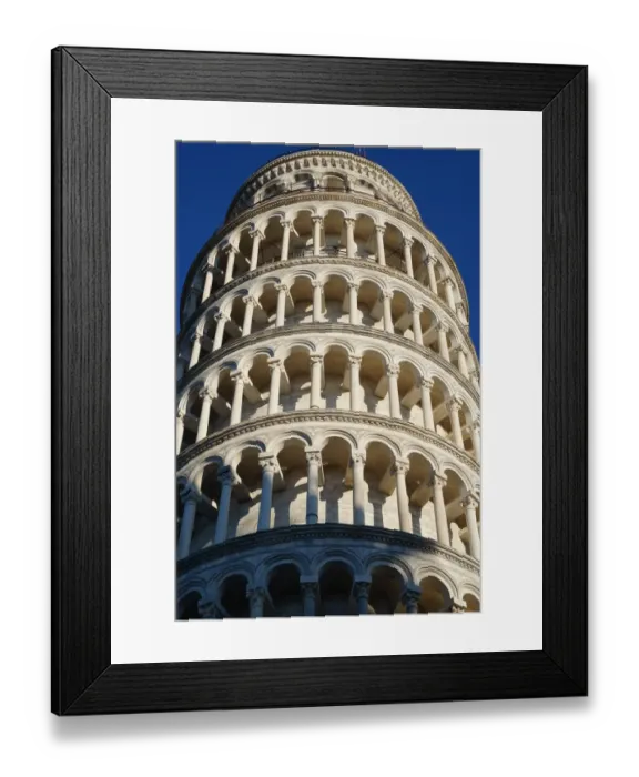 Framed Print : Leaning Tower of Pisa in the Sunshine, Detailed, Italy Framed Print : Leaning Tower of Pisa in the Sunshine, Detailed, Italy
