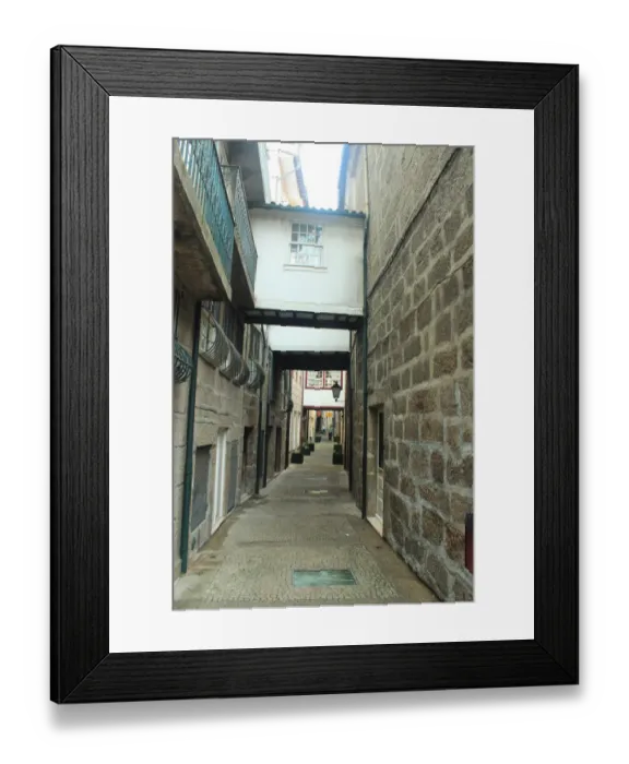 Framed Print : A street in the historic center of Guimarues, Portugal Framed Print : A street in the historic center of Guimarues, Portugal