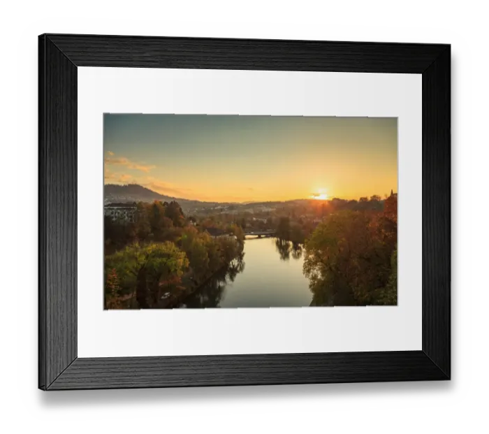 Framed Print : Sunset on the Aare river Framed Print : Sunset on the Aare river