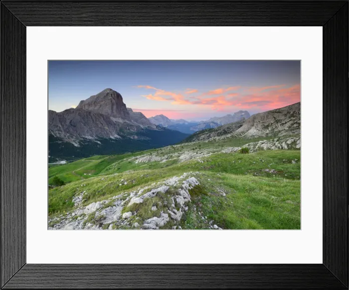 Framed Print : Tofana di Rozes with a pink sunset, Dolomites Framed Print : Tofana di Rozes with a pink sunset, Dolomites