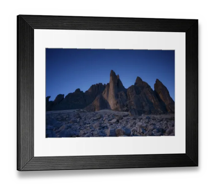 Framed Print : Tre Cime / Drei Zinnen at night, Dolomites Framed Print : Tre Cime / Drei Zinnen at night, Dolomites