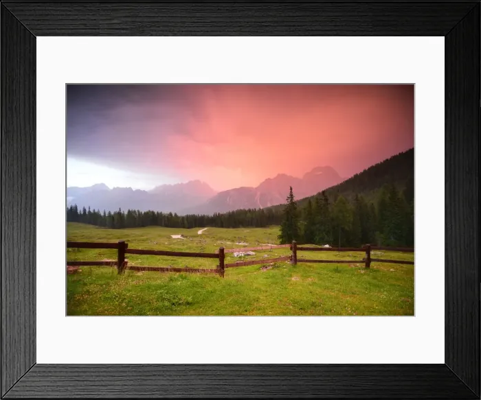 Framed Print : Purple clouds after a mountain storm, Dolomites Framed Print : Purple clouds after a mountain storm, Dolomites