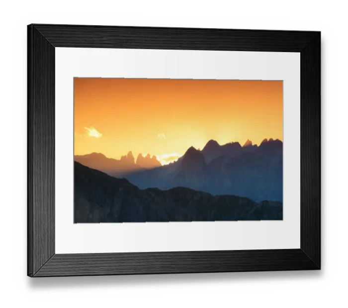 Framed Print : Sunset behind Odle group, Dolomites