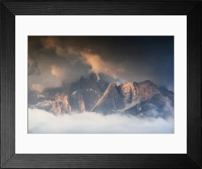 Framed Print : Punta Sorapiss dramatic sunrise, Dolomites Framed Print : Punta Sorapiss dramatic sunrise, Dolomites