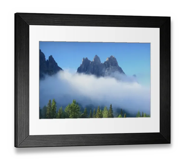 Framed Print : Cadini di Misurina in Mist, Dolomites Framed Print : Cadini di Misurina in Mist, Dolomites