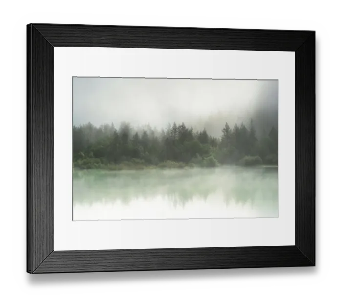 Framed Print : Misty Dolomites Landscape, Lago di Landro