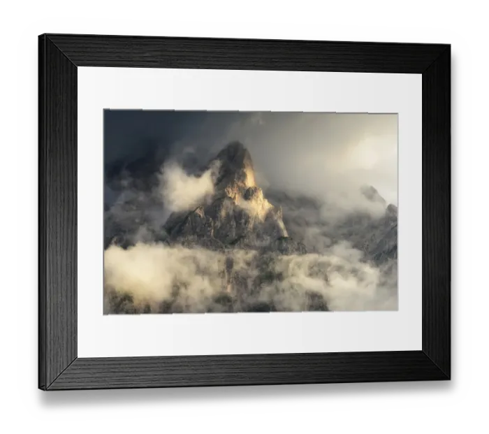 Framed Print : Misty peak, Croda del Becco, Dolomites Framed Print : Misty peak, Croda del Becco, Dolomites