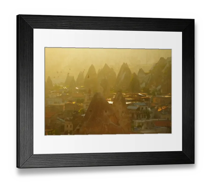 Framed Print : Goreme town in early morning, Cappadocia, Turkey Framed Print : Goreme town in early morning, Cappadocia, Turkey