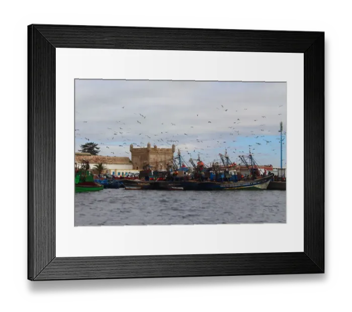 Framed Print : Harbour of Essaouira and Genoese-built citadel Framed Print : Harbour of Essaouira and Genoese-built citadel