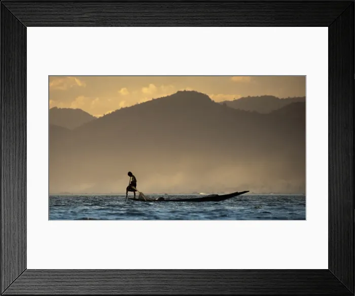 Framed Print : fisherman at inle lake Framed Print : fisherman at inle lake