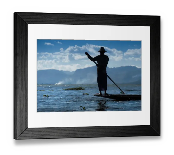 Framed Print : fisherman at inle lake Framed Print : fisherman at inle lake