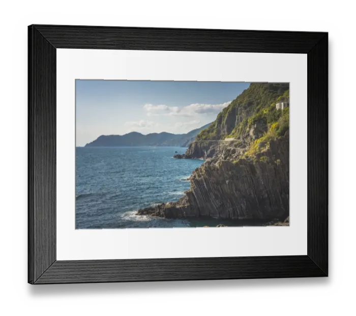 Framed Print : The cliffs in front of the port of Riomaggiore, Liguria. Italy Framed Print : The cliffs in front of the port of Riomaggiore, Liguria. Italy