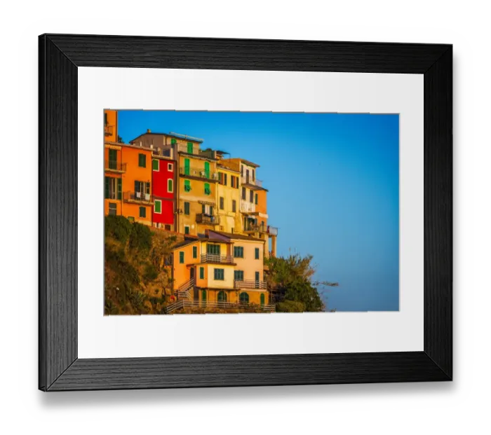 Framed Print : The village of Manarola at the sunset, Liguria. Italy Framed Print : The village of Manarola at the sunset, Liguria. Italy