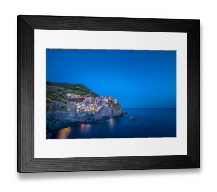 Framed Print : The village of Manarola after the sunset, Liguria. Italy Framed Print : The village of Manarola after the sunset, Liguria. Italy