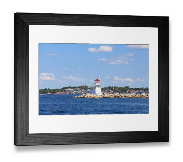 Framed Print : Battery Point Breakwater Lighthouse with Lunenburg in the background -Nova Scotia Framed Print : Battery Point Breakwater Lighthouse with Lunenburg in the background -Nova Scotia