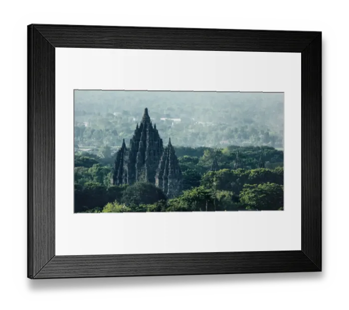Framed Print : Aerial View of Prambanan Temple (Candi Rara Jonggrang), Northeast of Yogyakarta, Central Java, Indonesia Framed Print : Aerial View of Prambanan Temple (Candi Rara Jonggrang), Northeast of Yogyakarta, Central Java, Indonesia
