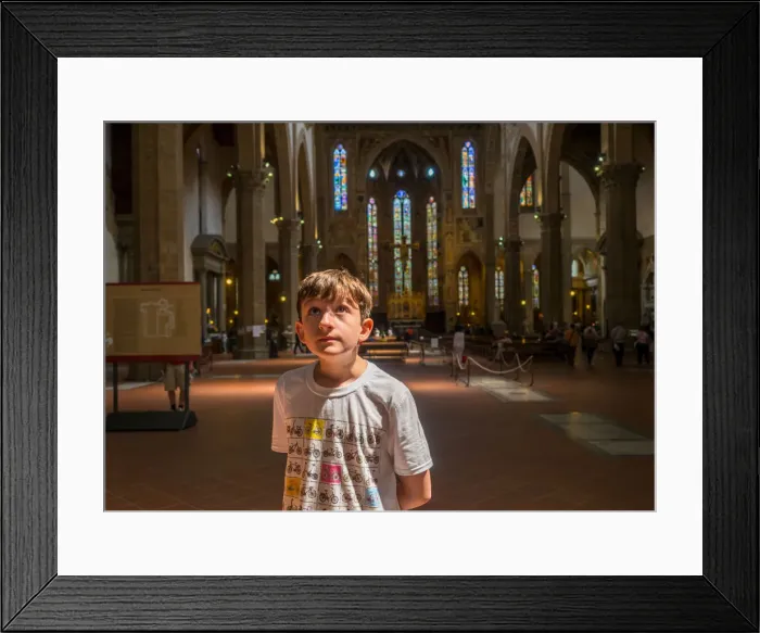 Framed Print : A boy in the church Santa Croce Framed Print : A boy in the church Santa Croce