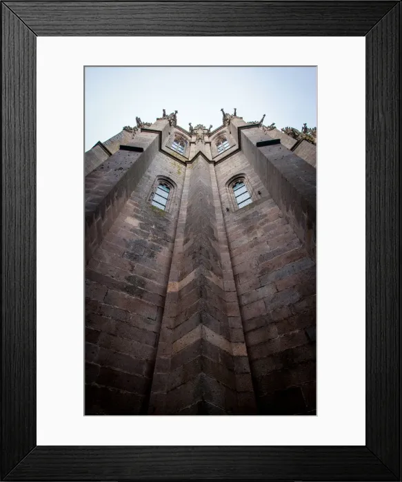 Framed Print : Towering wall of abbatial church Mont Saint-Michel, Normandy, France Framed Print : Towering wall of abbatial church Mont Saint-Michel, Normandy, France