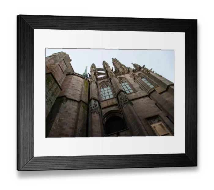 Framed Print : Towering wall of abbatial church Mont Saint-Michel, Normandy, France Framed Print : Towering wall of abbatial church Mont Saint-Michel, Normandy, France