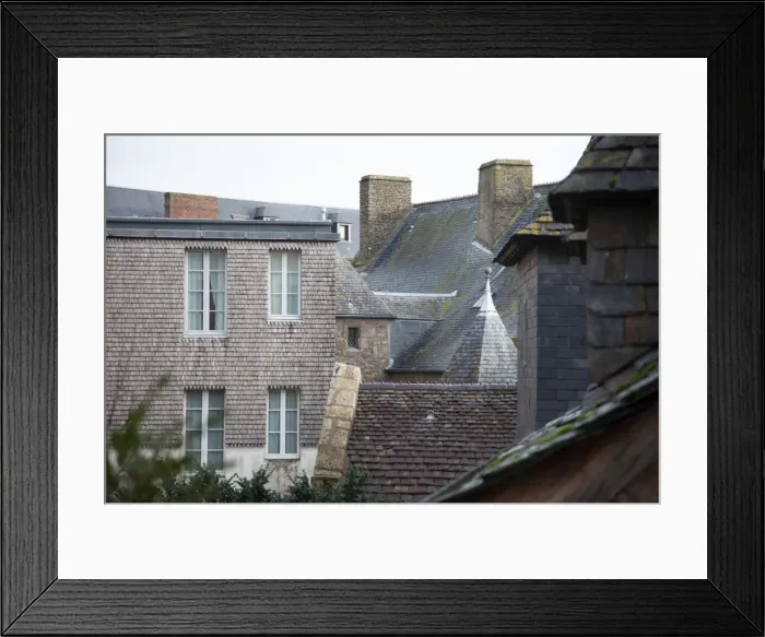 Framed Print : Medieval house with clapboard of Mont Saint-Michel, Normandy, France Framed Print : Medieval house with clapboard of Mont Saint-Michel, Normandy, France
