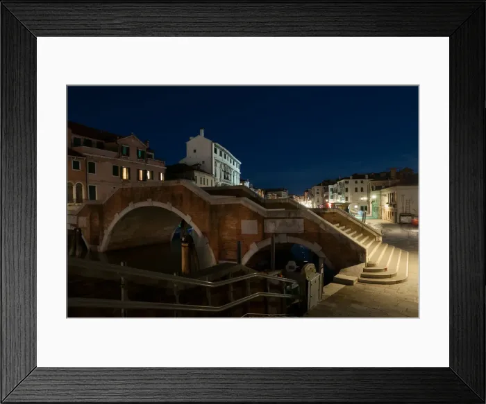 Framed Print : Night view of Ponte dei Tre Archi, Venice Framed Print : Night view of Ponte dei Tre Archi, Venice