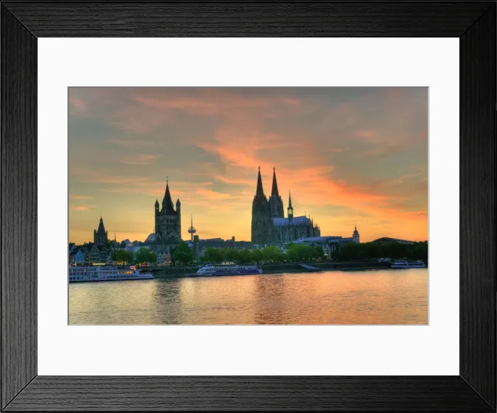 Framed Print : Cathedral and Great St. Martin Church, Cologne Framed Print : Cathedral and Great St. Martin Church, Cologne